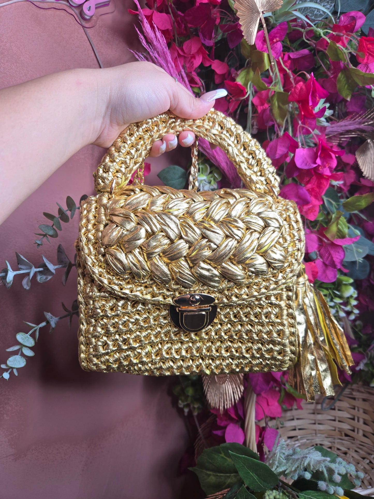 Gold handbag