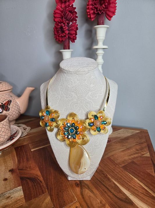 Orange & blue necklace